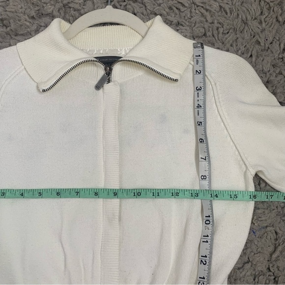 Armani Exchange White Monogram Zip/Button Combo Cardigan - Picture 13 of 14